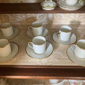 Bernardaud Limoges Porcelain Demi Tasse Coffee cups & saucers